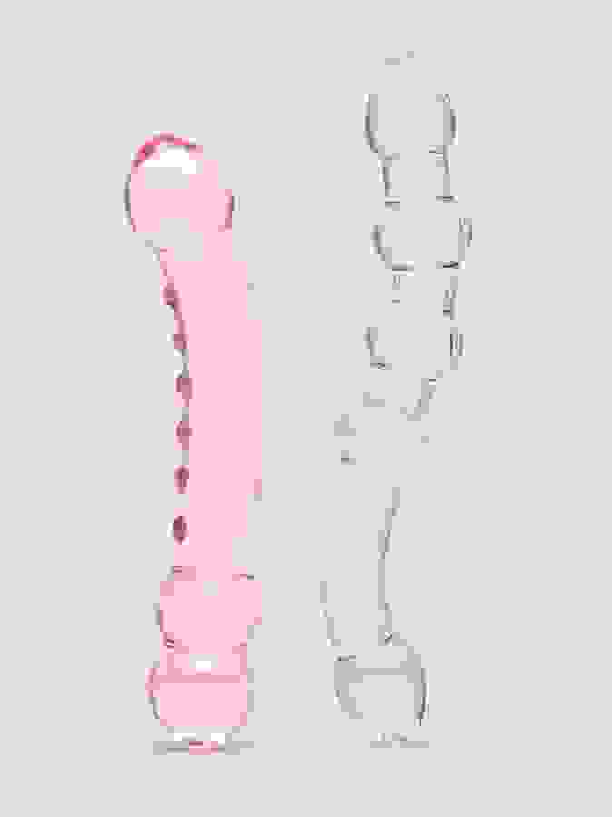 Lovehoney Glass Dildo Set, Clear, hi-res